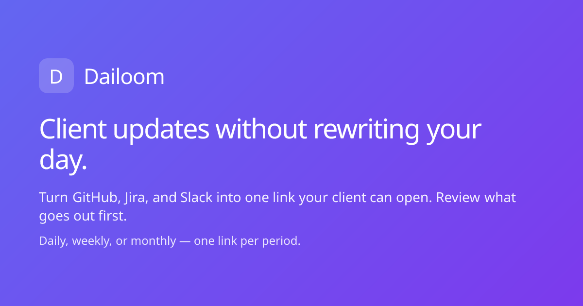I built a tool because I'm bad at reporting, not bad at working